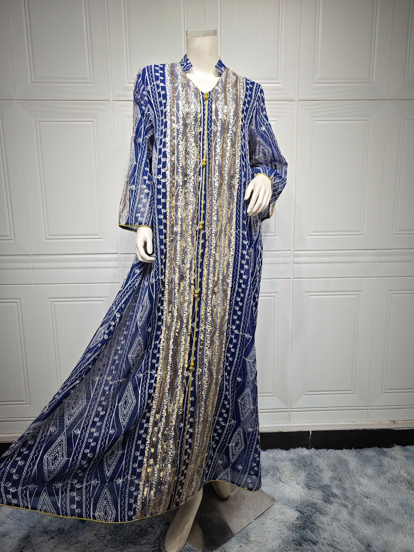 Mesh Embroidered Sequins Patchwork Dress