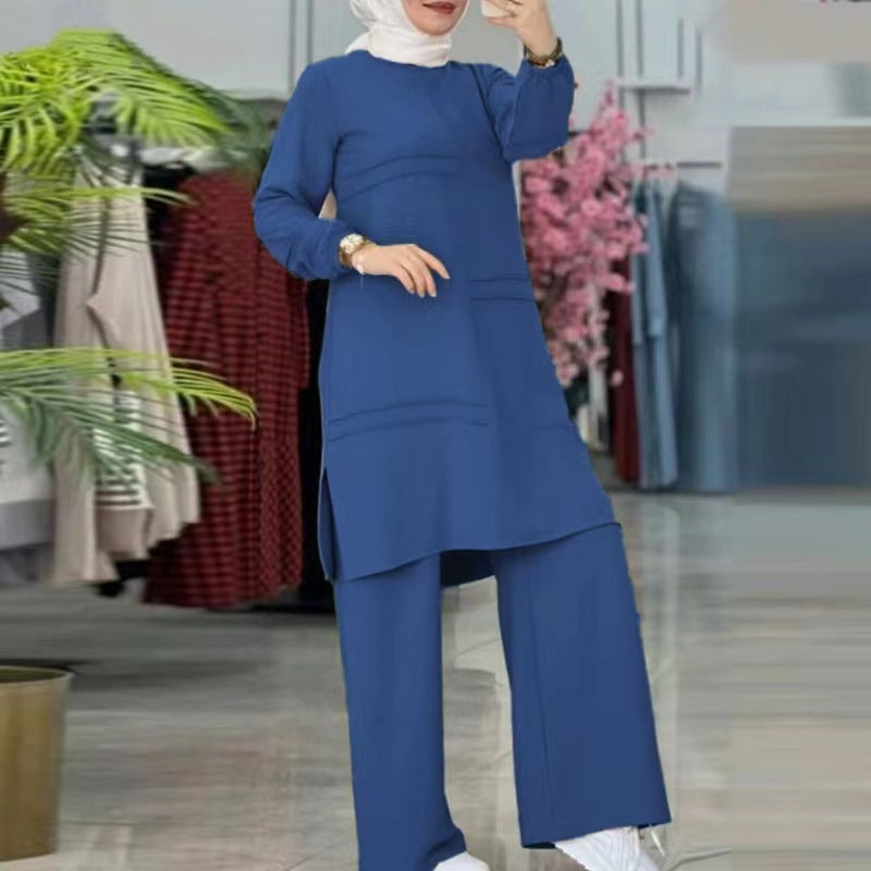 Modest Daily Islamic Midi Two-Piece Dress Set