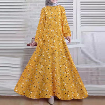 Women's Vintage Long-sleeved Loose Dress