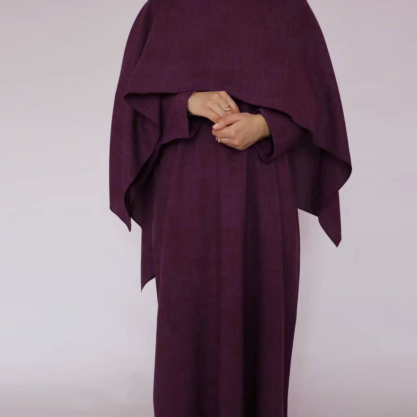 Beige Modest Islamic Everyday Layered Two-Piece Set