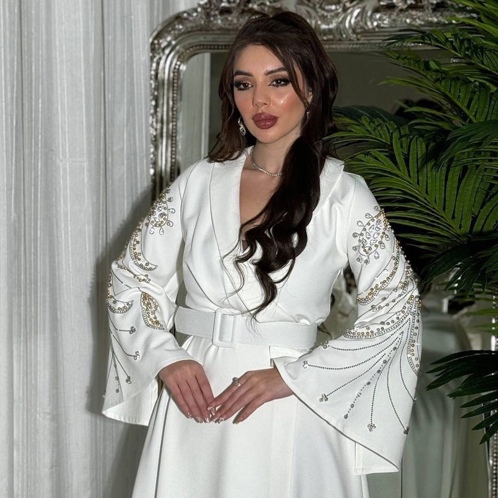 Women's Hot Jalabiya Party Dress with Belt