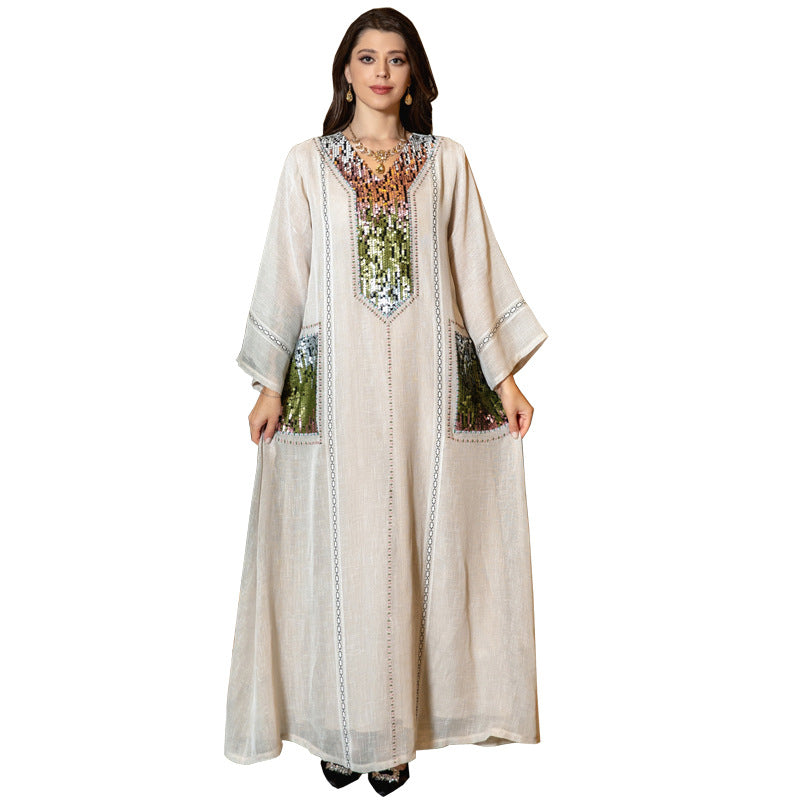 Women's Beaded Sequin Embroidered Robe