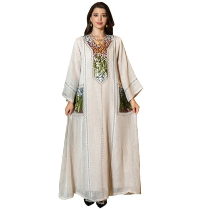 Women's Beaded Sequin Embroidered Robe