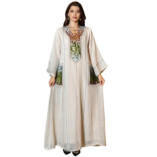 Women's Beaded Sequin Embroidered Robe