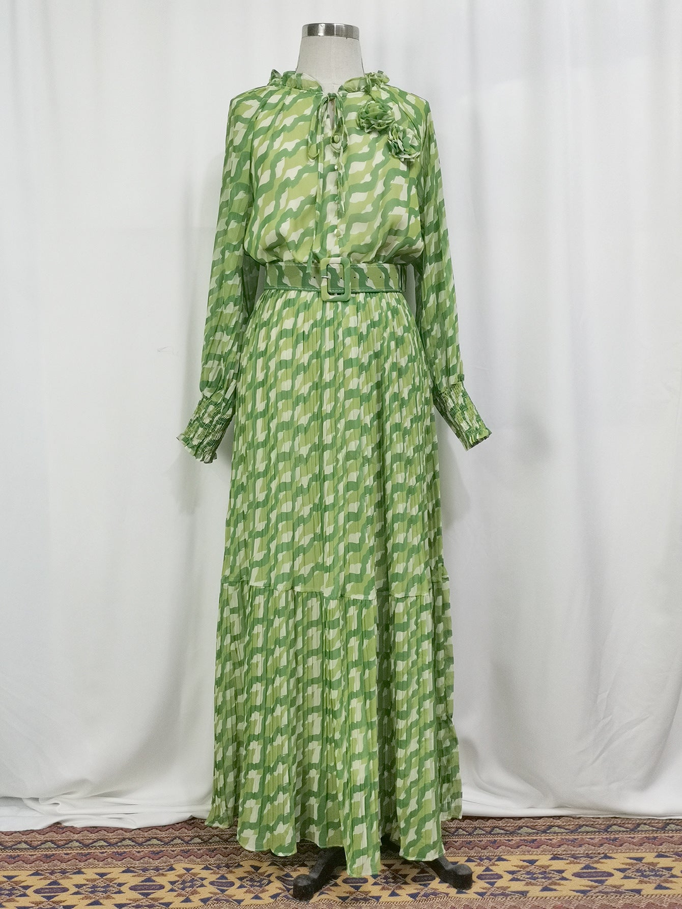 Women's Chiffon Print Pleated Dress