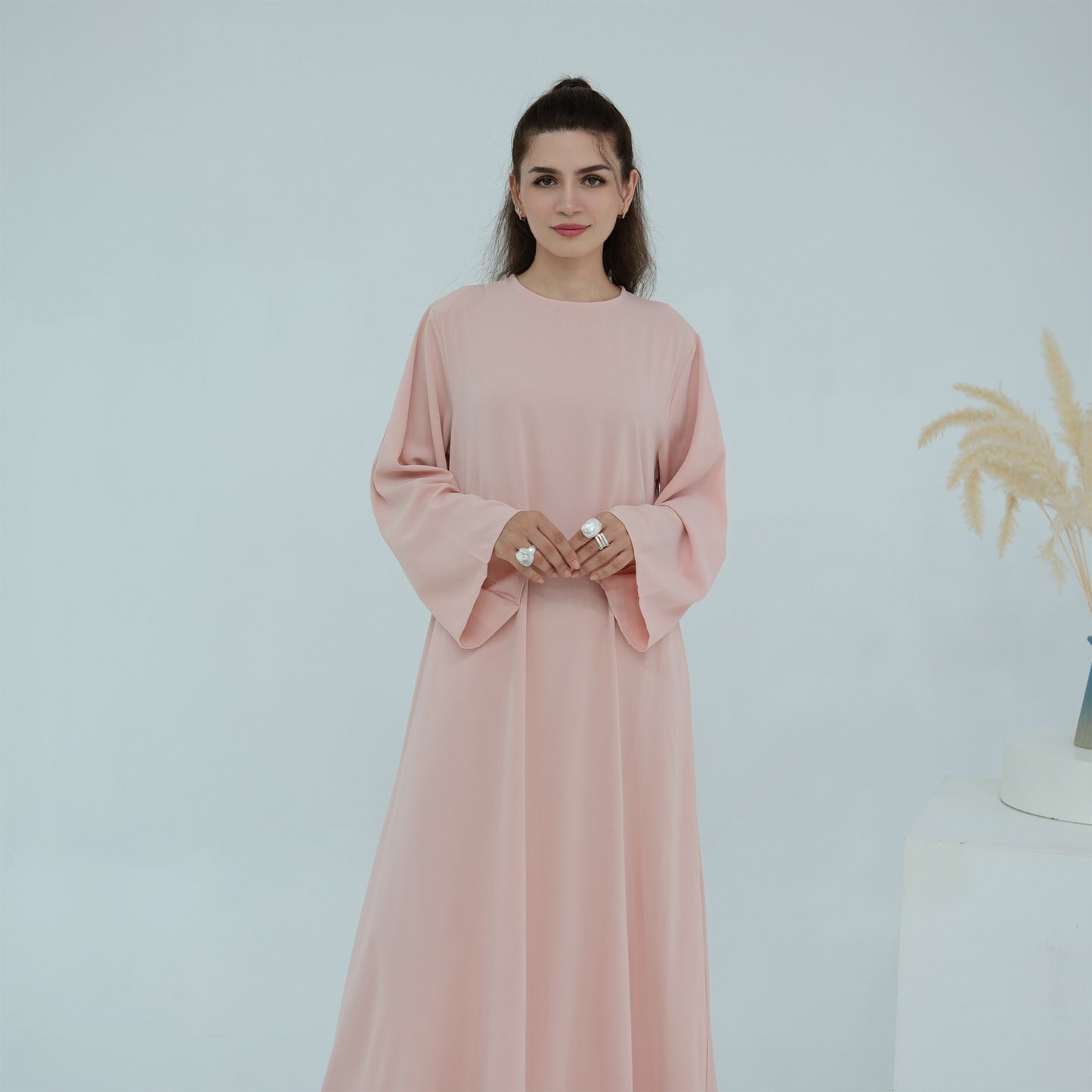 Premium Nida Fabric Modest Maxi Dress with Flared Silhouette