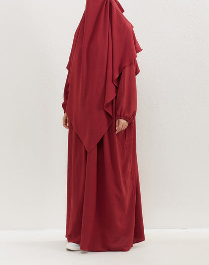 Women's Plain Maxi Dress and Hijab