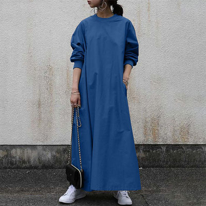 Women's Classic Crewneck Casual Simple Dress