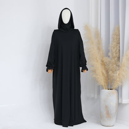 Women's Solid Color Hooded Casual Dress