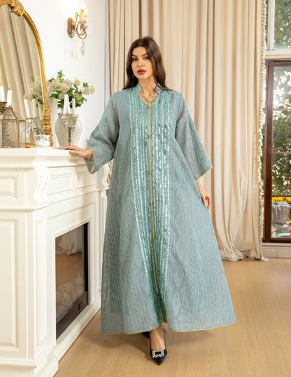 Mesh Embroidered Sequins Patchwork Dress