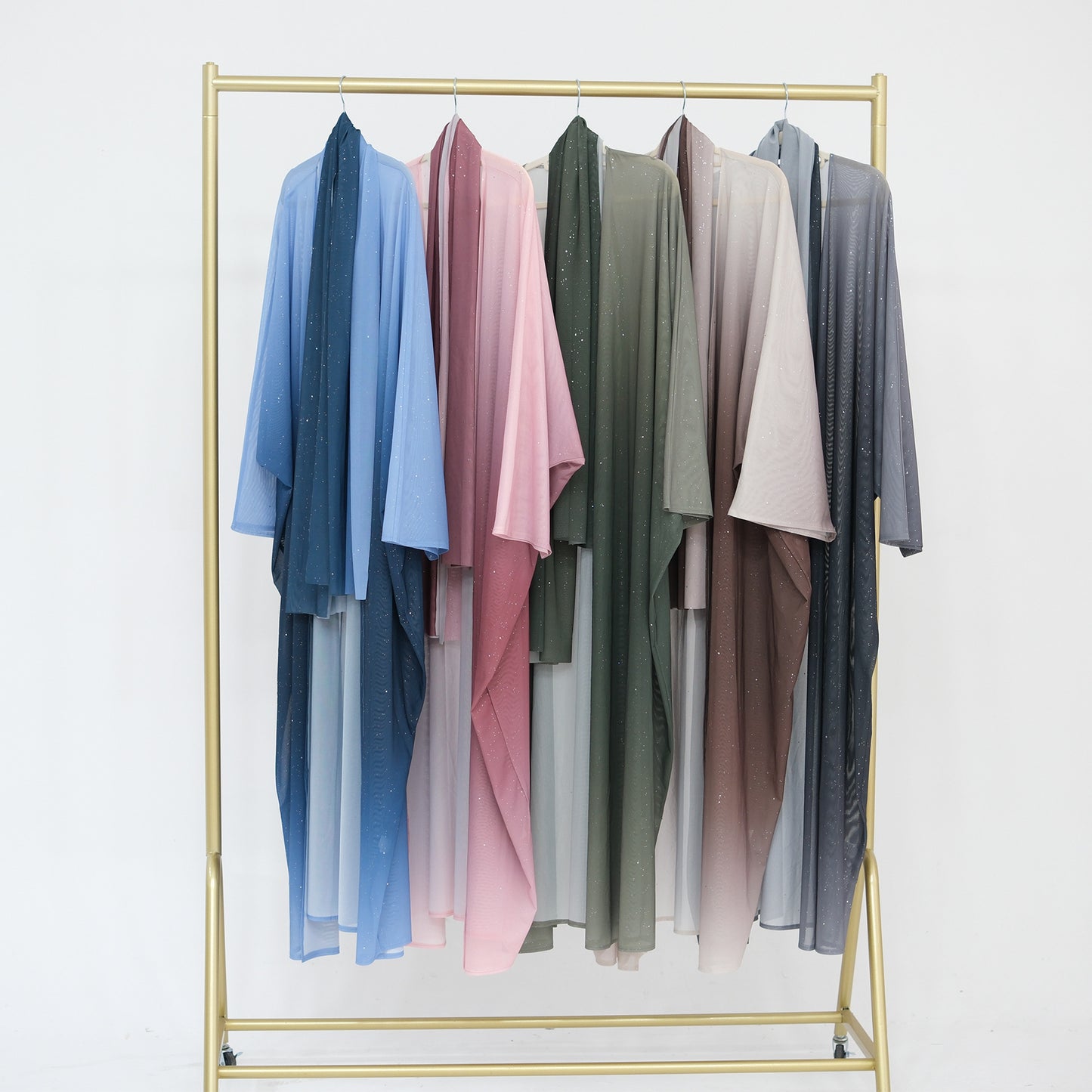 Gradient Everyday Parties Cardigan Robe with Hijab