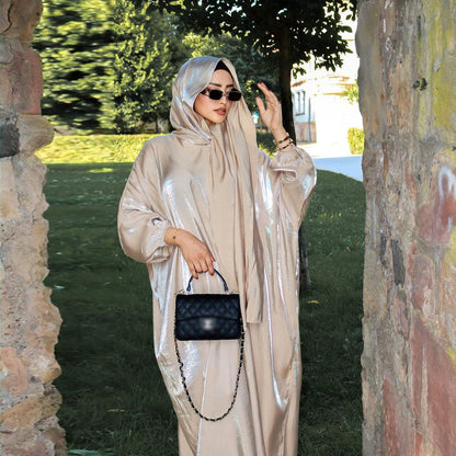 Women's Glittering Abaya Robe (with Hijab)