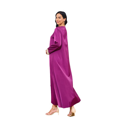 Women's Embroidered Purple Lace Dress