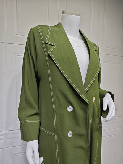Double Breasted Fashion Long Button Jacket