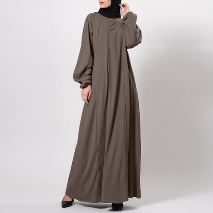 Muslim Plain Loose Abaya Dress