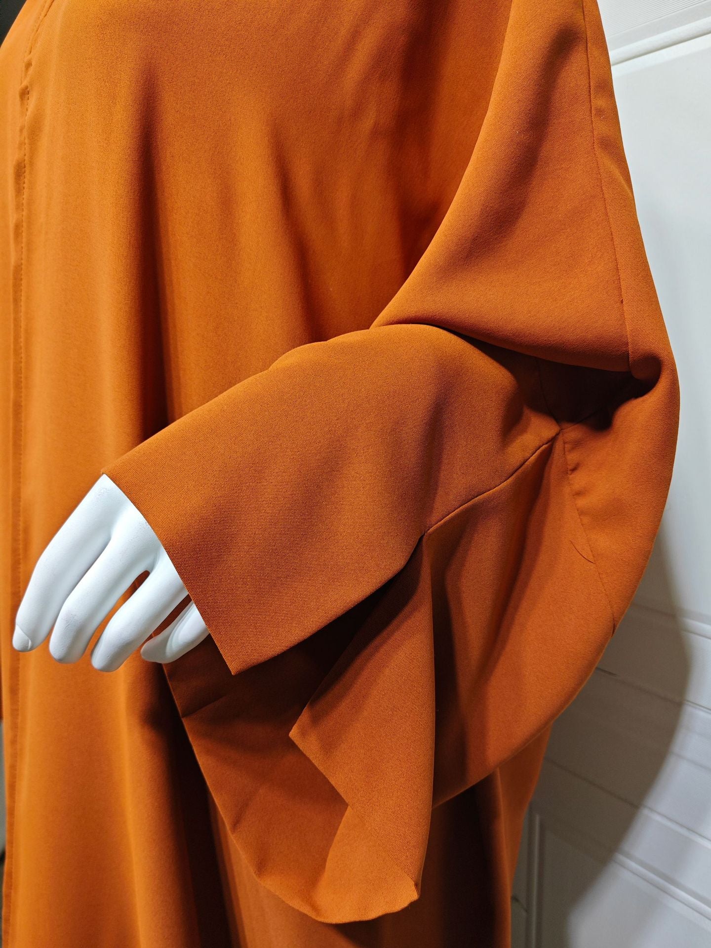 Women's Plain Robe Orange Open Abaya