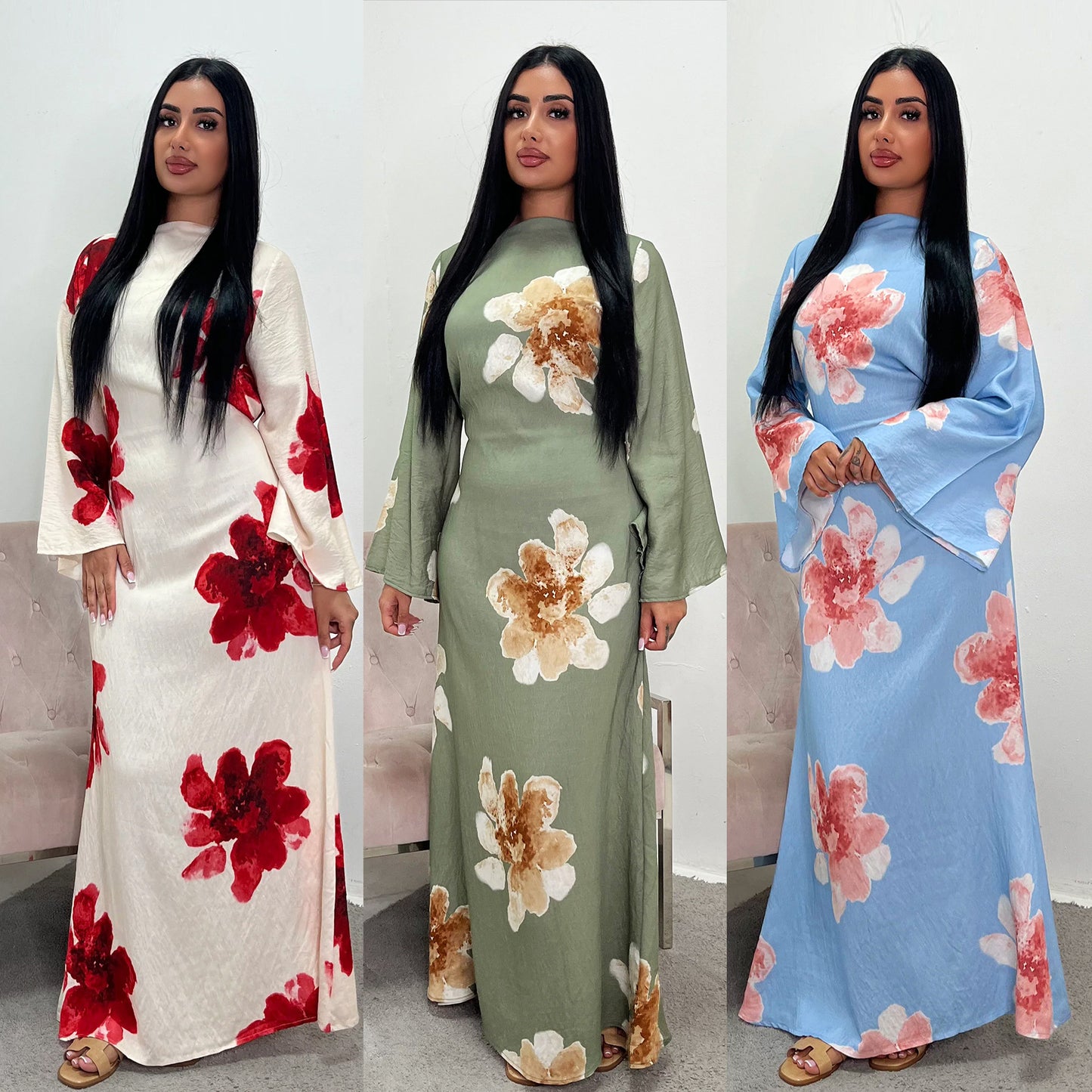 Women's Belted Printed Dress