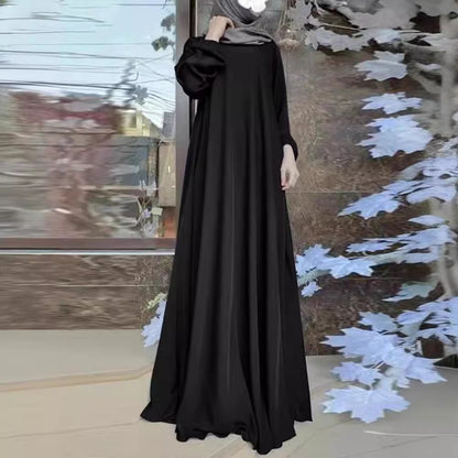 Women's Casual Solid Color Abaya Dress