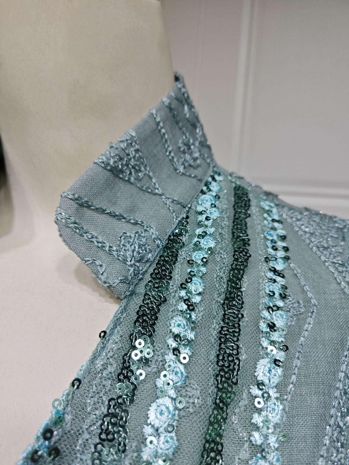 Mesh Embroidered Sequins Patchwork Dress