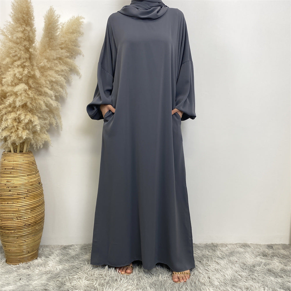 Women's Solid Color Dress with Pockets