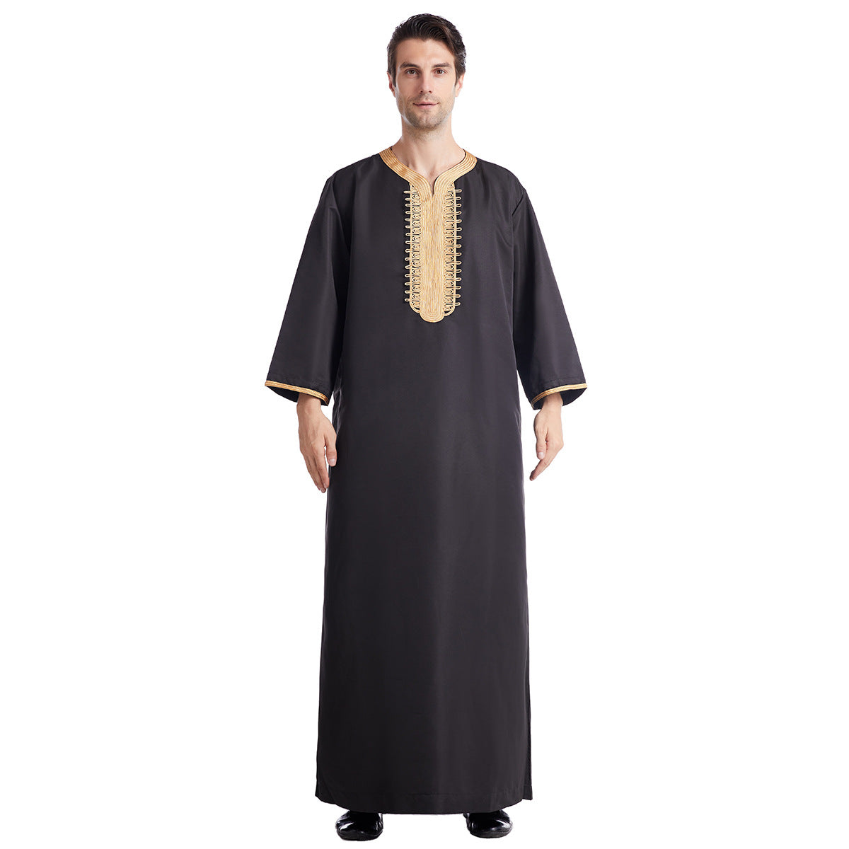 Men's Eight-quarter Sleeved Embroidered Robe