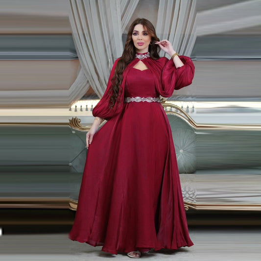 Women's Hot Diamonds Shiny Robe Two Piece Sets