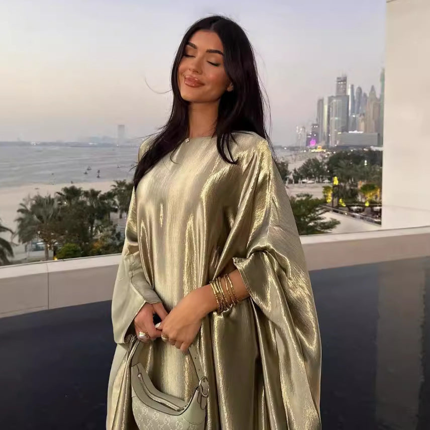 Women's Modest Feminine Hot Silver Dress