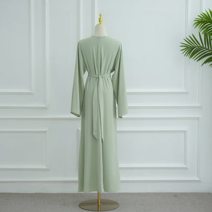 Premium Nida Fabric Modest Maxi Dress with Flared Silhouette