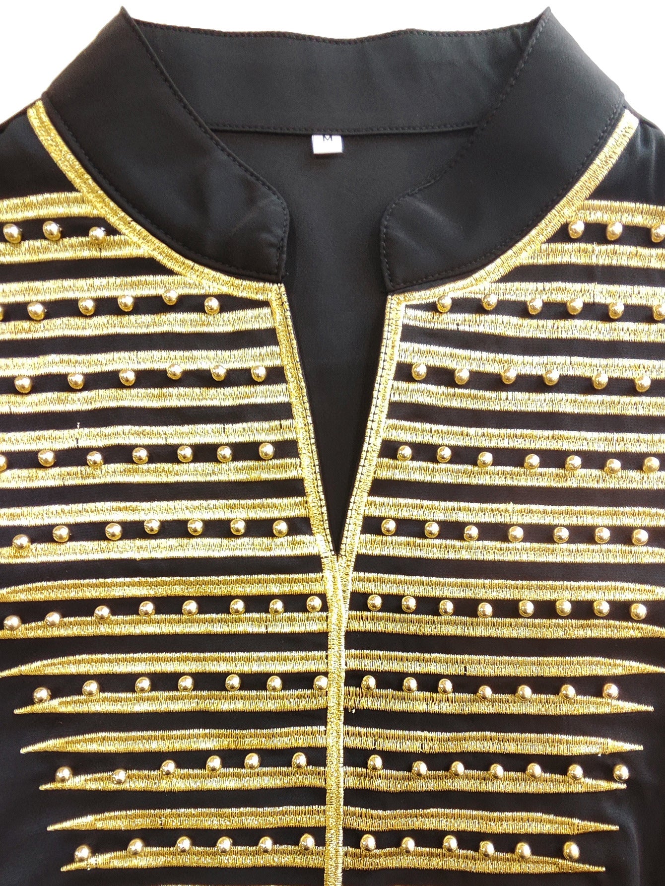 Beaded Embroidered Maxi Abaya Dress in Black