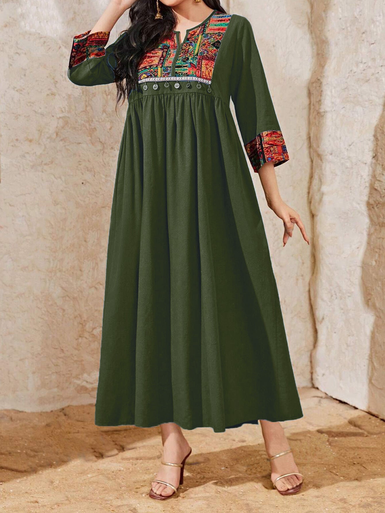 Women's Pendant Ethnic Casual Dress