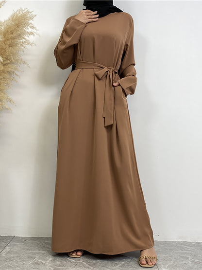 Women's Solid Lace-up Dresses