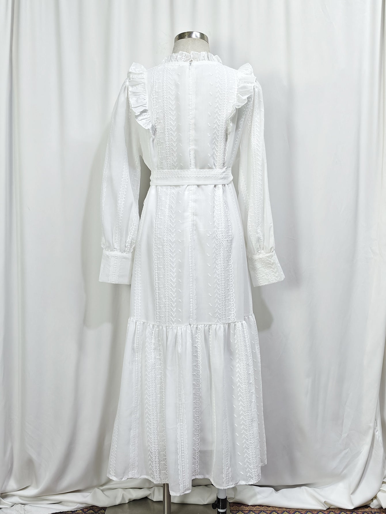 Women's Patchwork Ruffles Embroidered Dresses