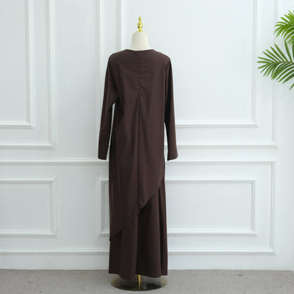 Elegant Asymmetric Top and A-Line Maxi Skirt Two-Piece Set