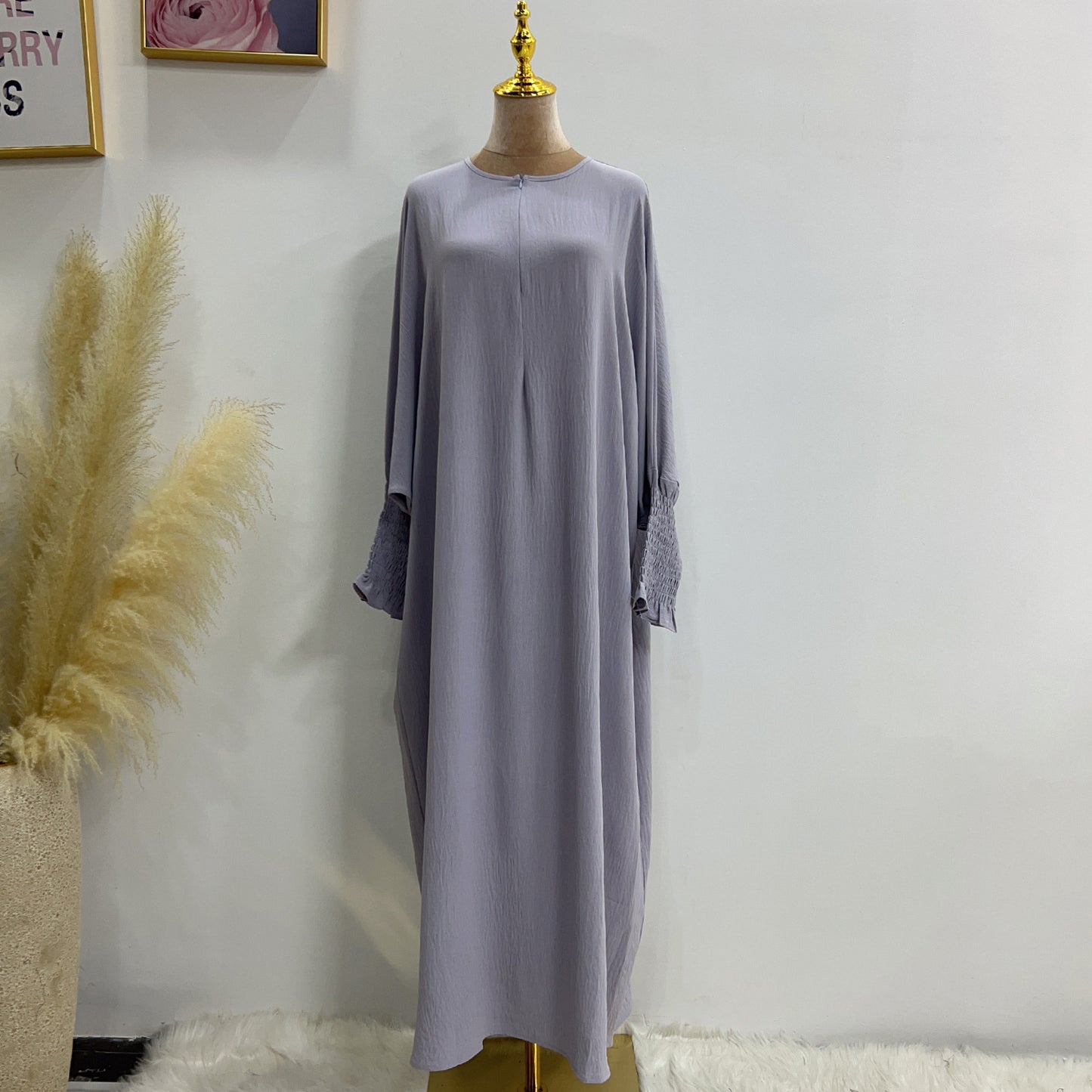 Plain Long Sleeve Bat Prayer Dress