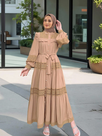 Women's Lace Cut-out Patchwork Dress