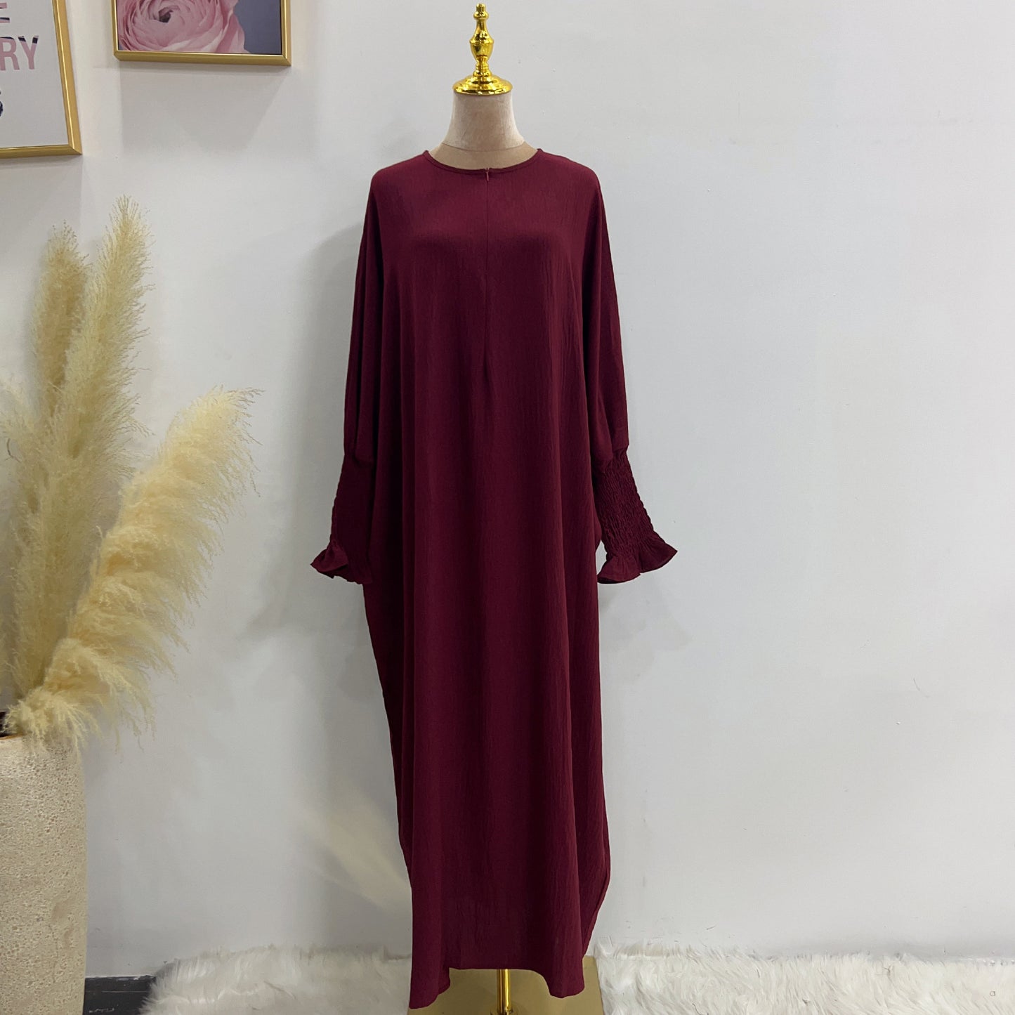 Plain Long Sleeve Bat Prayer Dress
