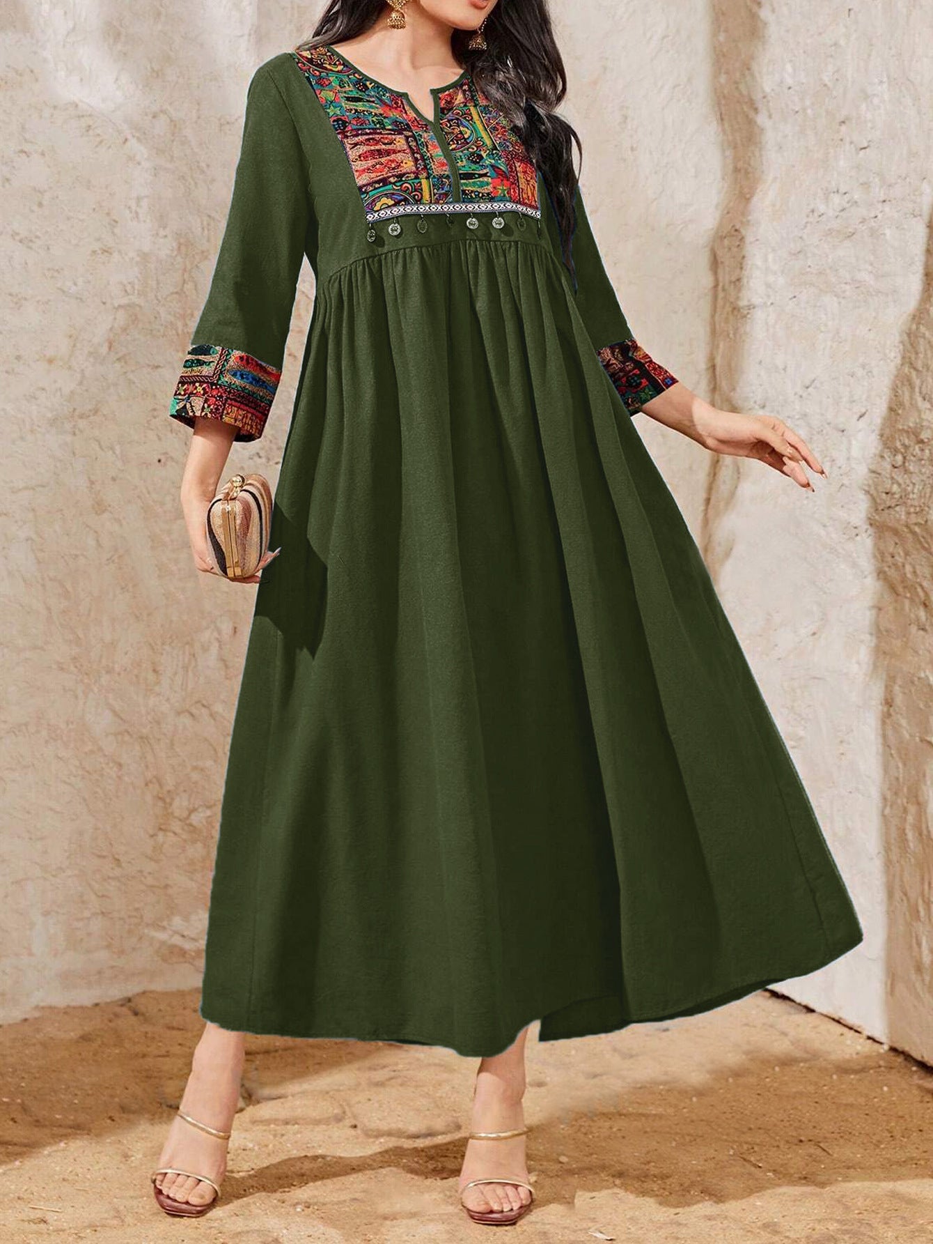 Women's Pendant Ethnic Casual Dress