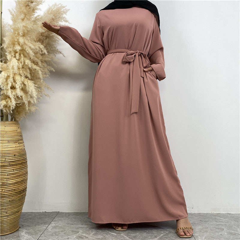 Women's Solid Lace-up Dresses