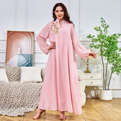 Women's Beaded Collar Flower Pendulum Dress