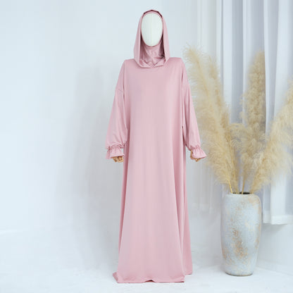 Women's Solid Color Hooded Casual Dress