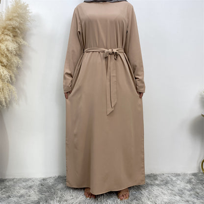 Women's Solid Lace-up Dresses