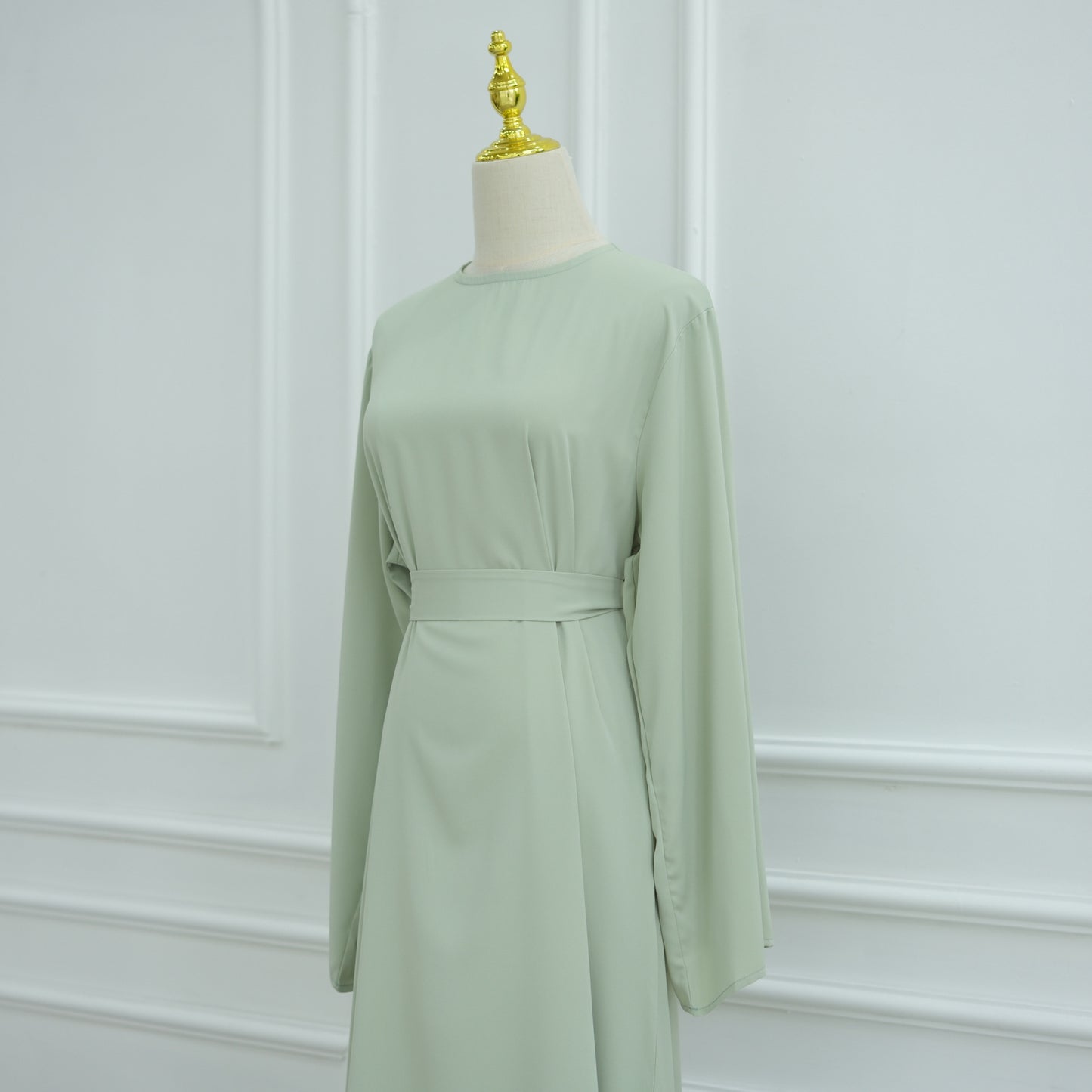 Premium Nida Fabric Modest Maxi Dress with Flared Silhouette