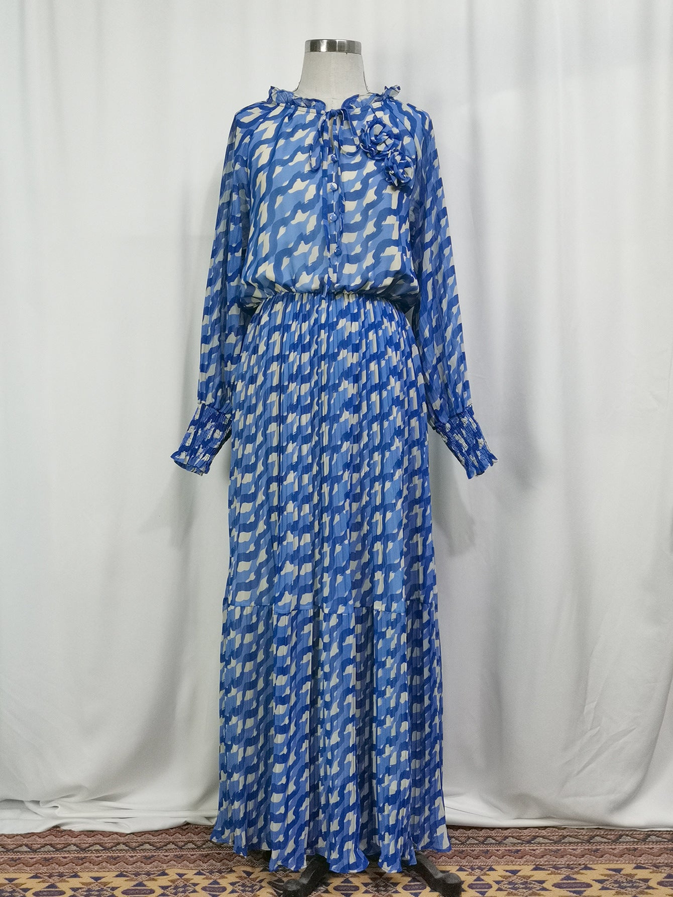 Women's Chiffon Print Pleated Dress