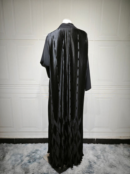 Women's Fashionable Black Robe Open Abaya