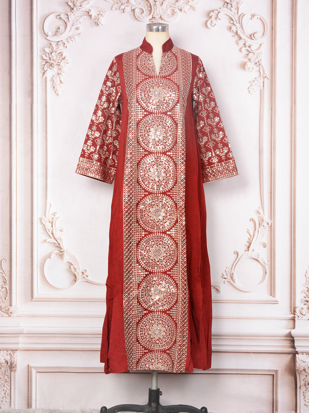 Women's V-neck Ethnic Dress