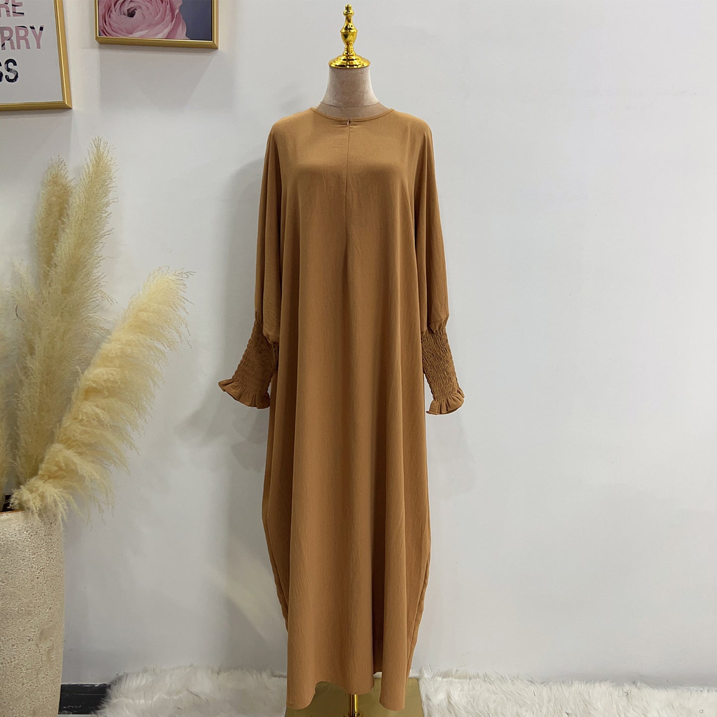 Plain Long Sleeve Bat Prayer Dress