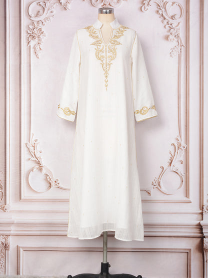 Women's Embroidered Studded Diamond Dress