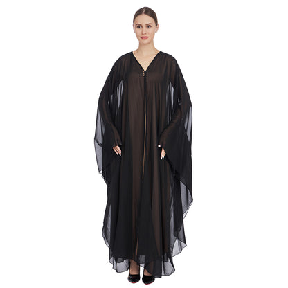 Chiffon Cape and Knitted Inner Long Dress Two-Piece Set