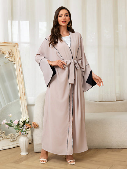 Women's Contrasting Cardigan Long Robe