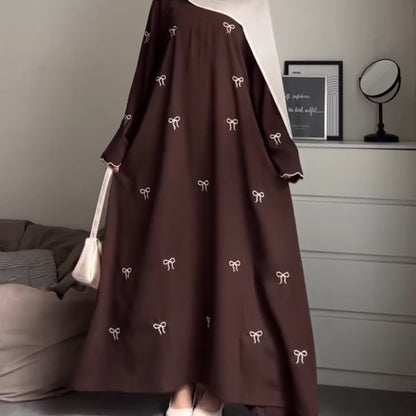 Women's Bow Embroidered Dress